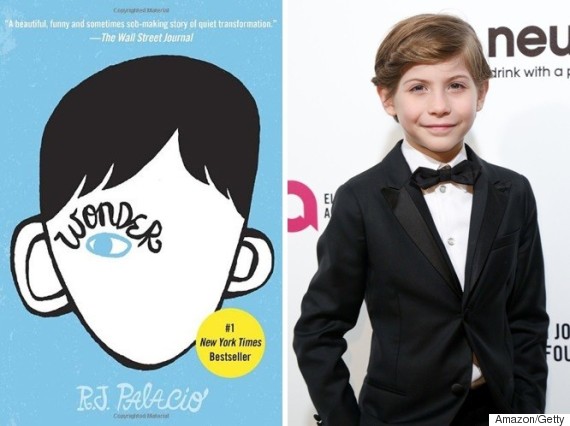 Jacob Tremblay next to the book cover for Wonder. Image Credit: Amazon/Getty 