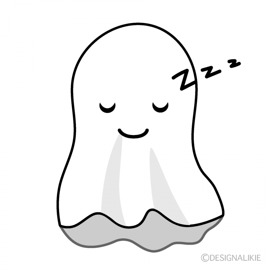 An illustration of a sleeping ghost