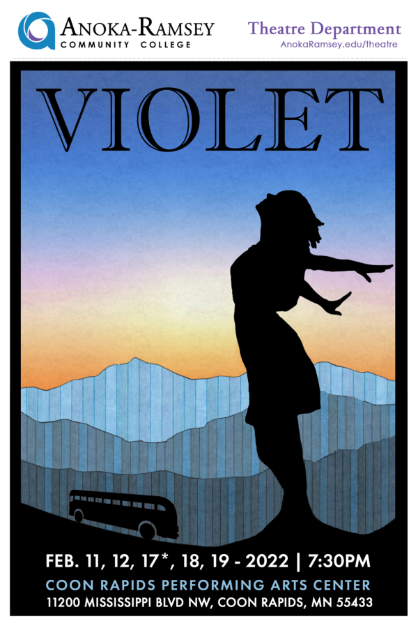 The poster for Anoka Ramsey Community College Theatre Department show Violet.