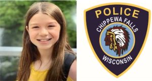 Image of Lily Peters and the Chippewa Falls Police Department Logo